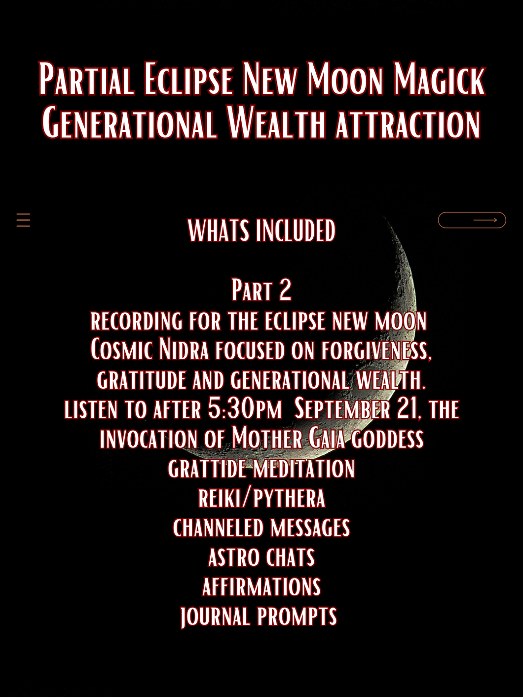 New Moon Circle -  Part 2 of 3  - Partial Solar Eclipse